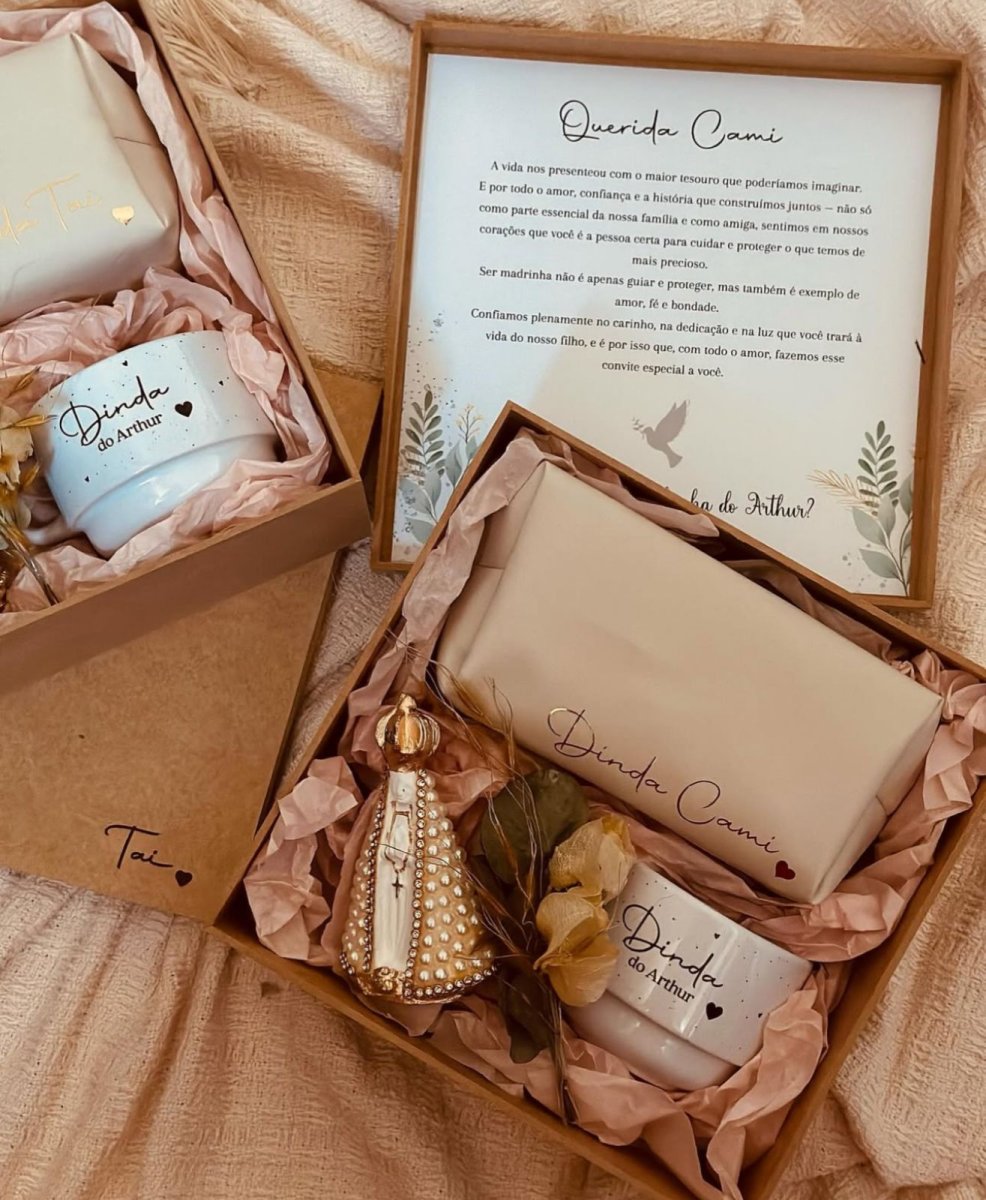 kit convite xícara + necessarie + imagem 