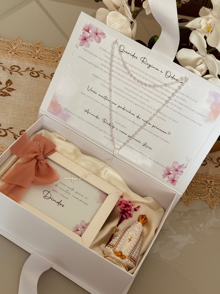 Kit Porta Retrato+ Terço + Santinha