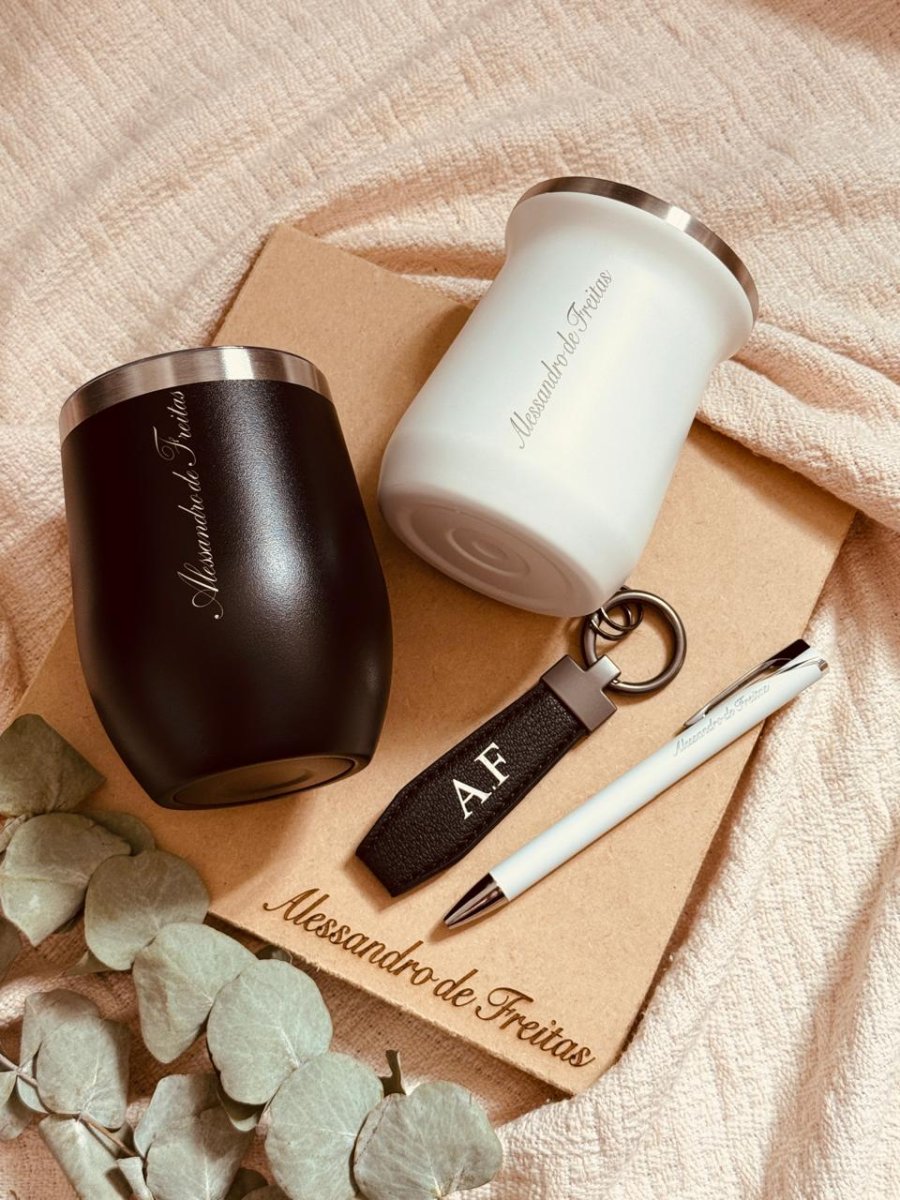 Kit Cuia+copo+chaveiro+caneta