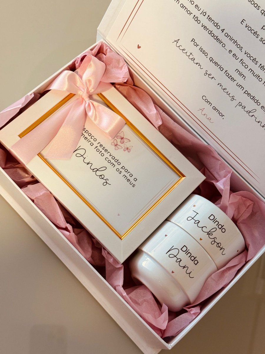 Kit com 2 Xícaras + 1 Porta Retrato 