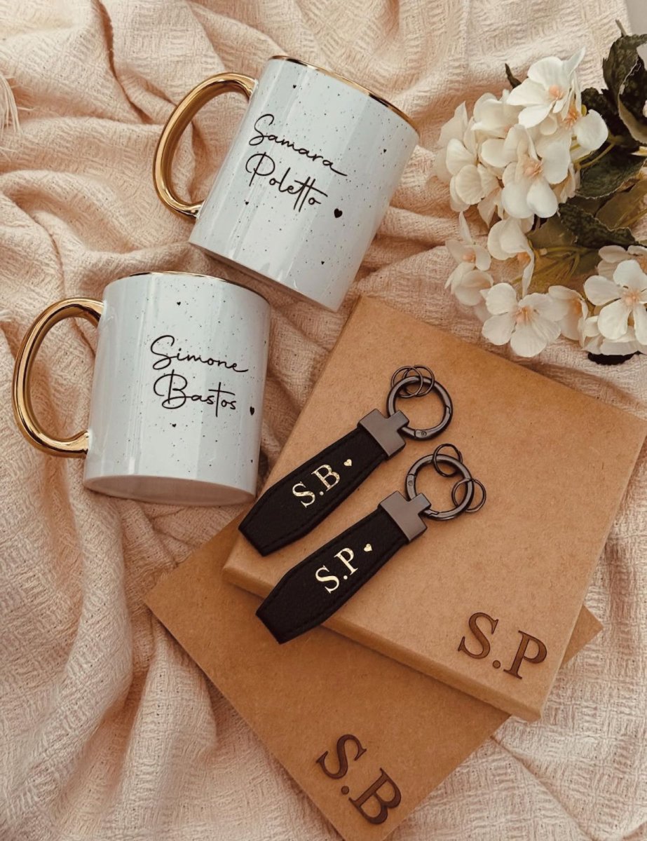 Kit Caneca Dourada+ Chaveiro