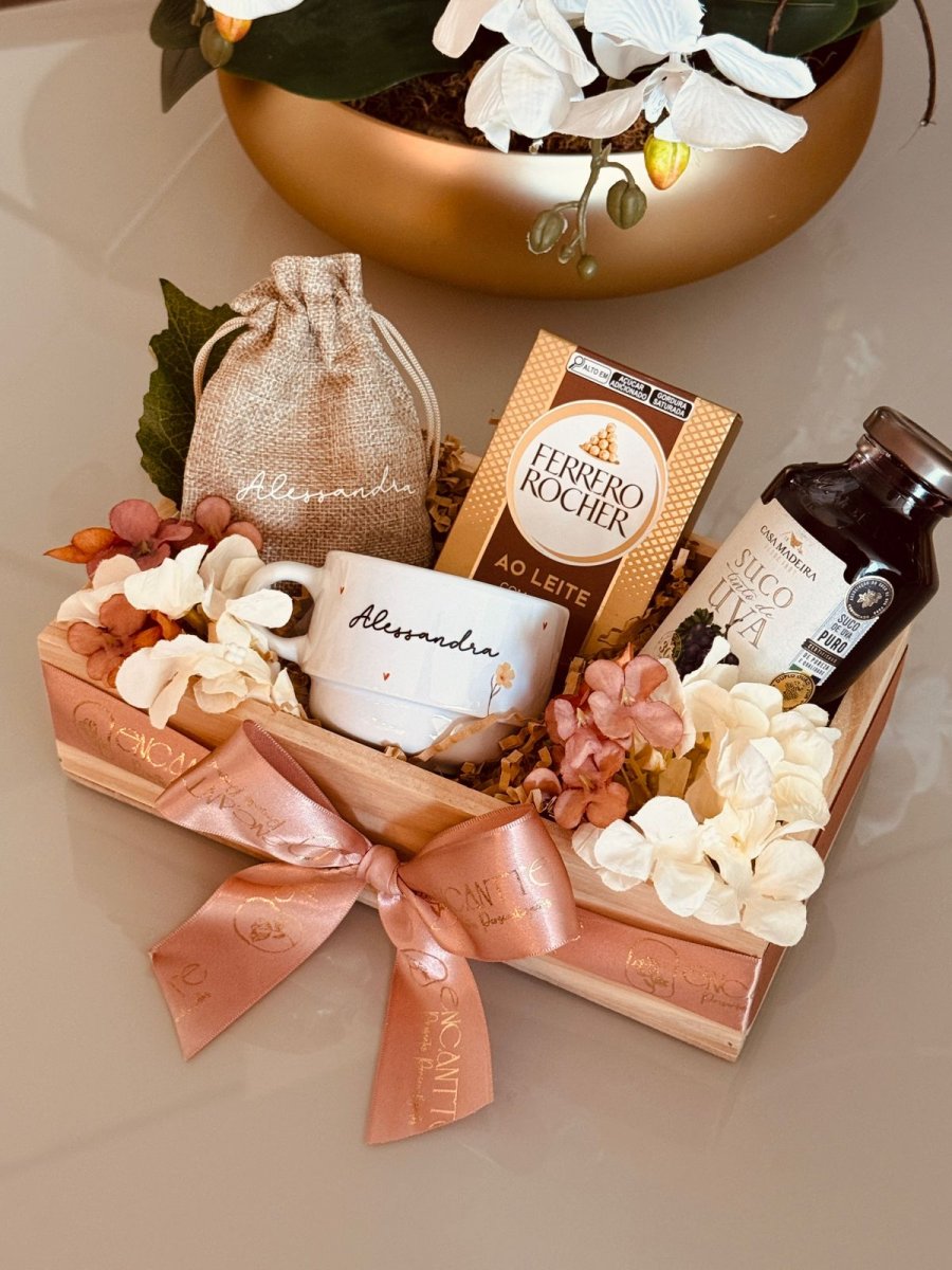 Bandeja com 1 Xícara + Saco de Juta