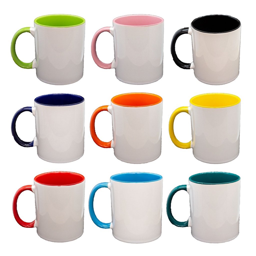 Caneca com alça e interior colorida personalizada