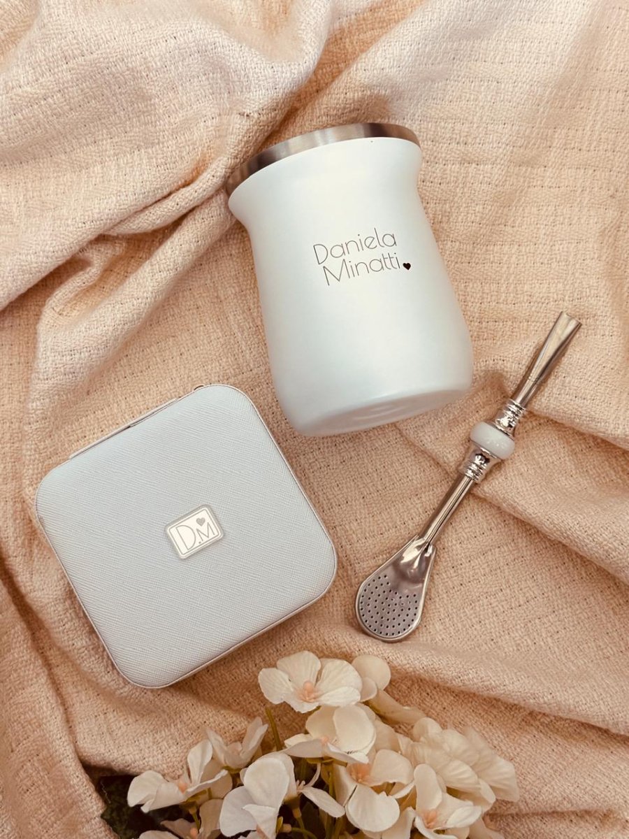 kit cuia + bomba + porta jóias