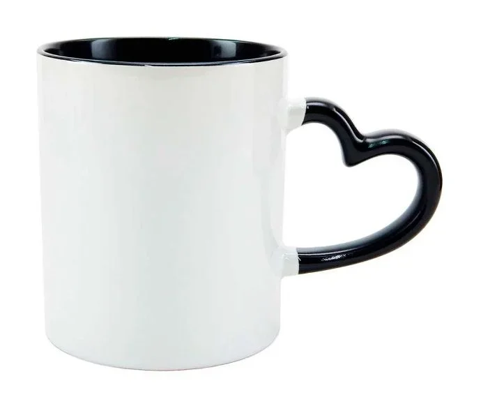 Caneca com alça coração colorida