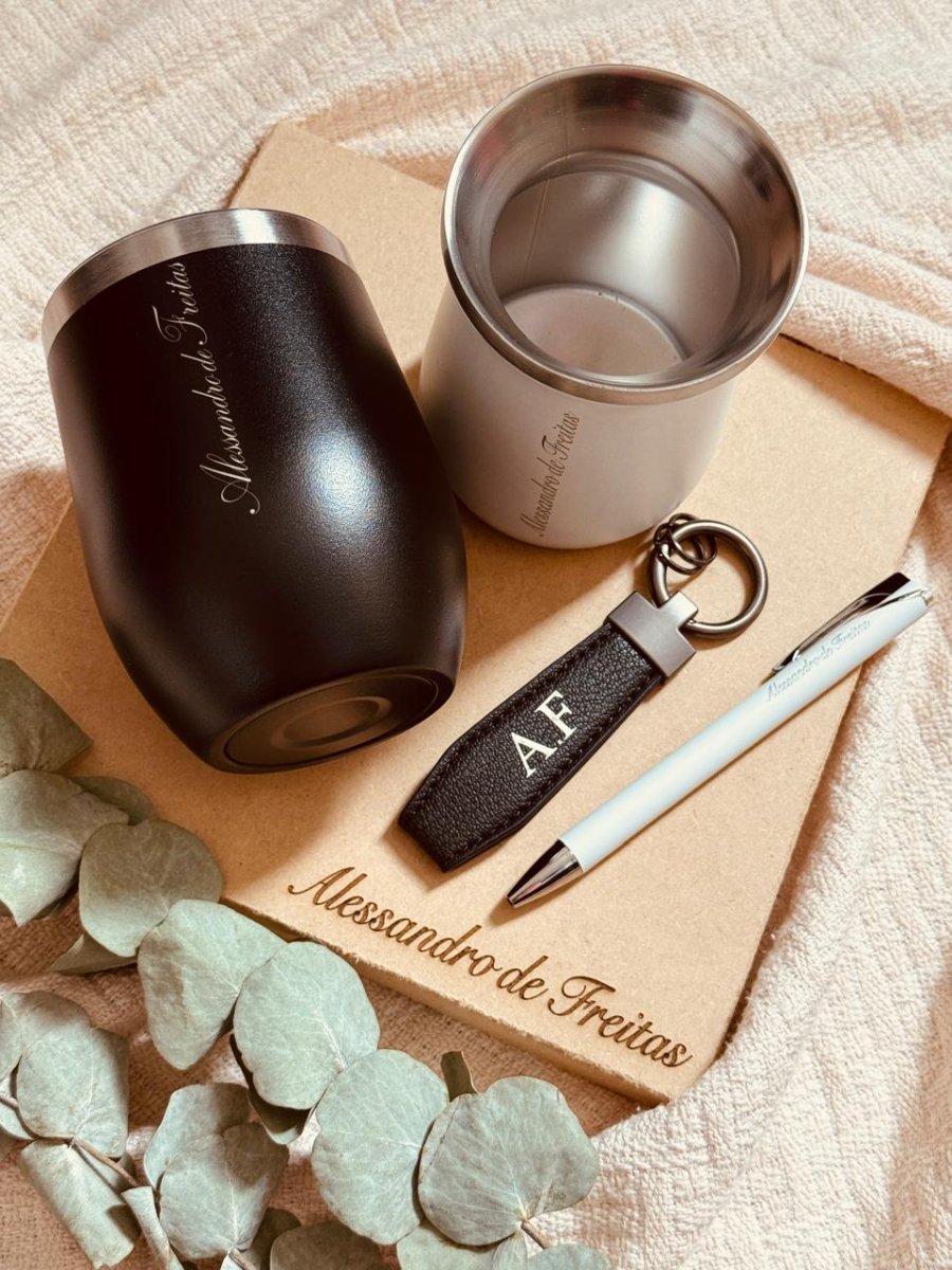 kit cuia+copo+chaveiro+caneta